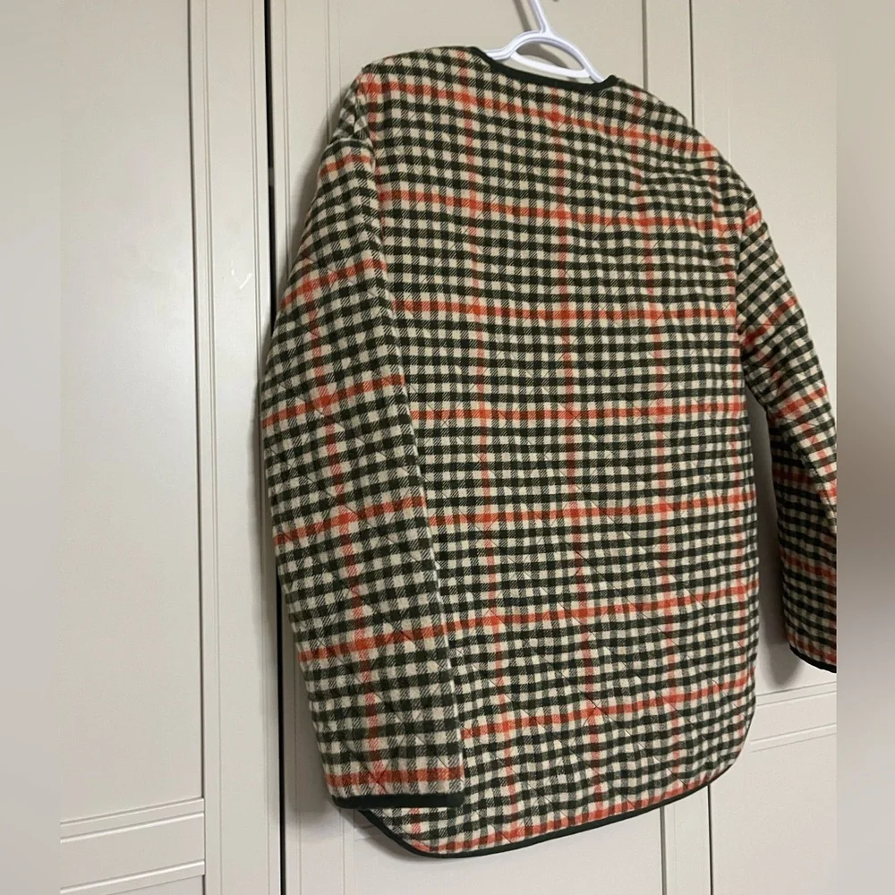 NWT Rachel Zoe Oversized Plaid Quilted Snap Down Wool Blend Jacket - Picture 9 of 11